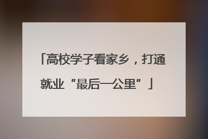 高校学子看家乡，打通就业“最后一公里”